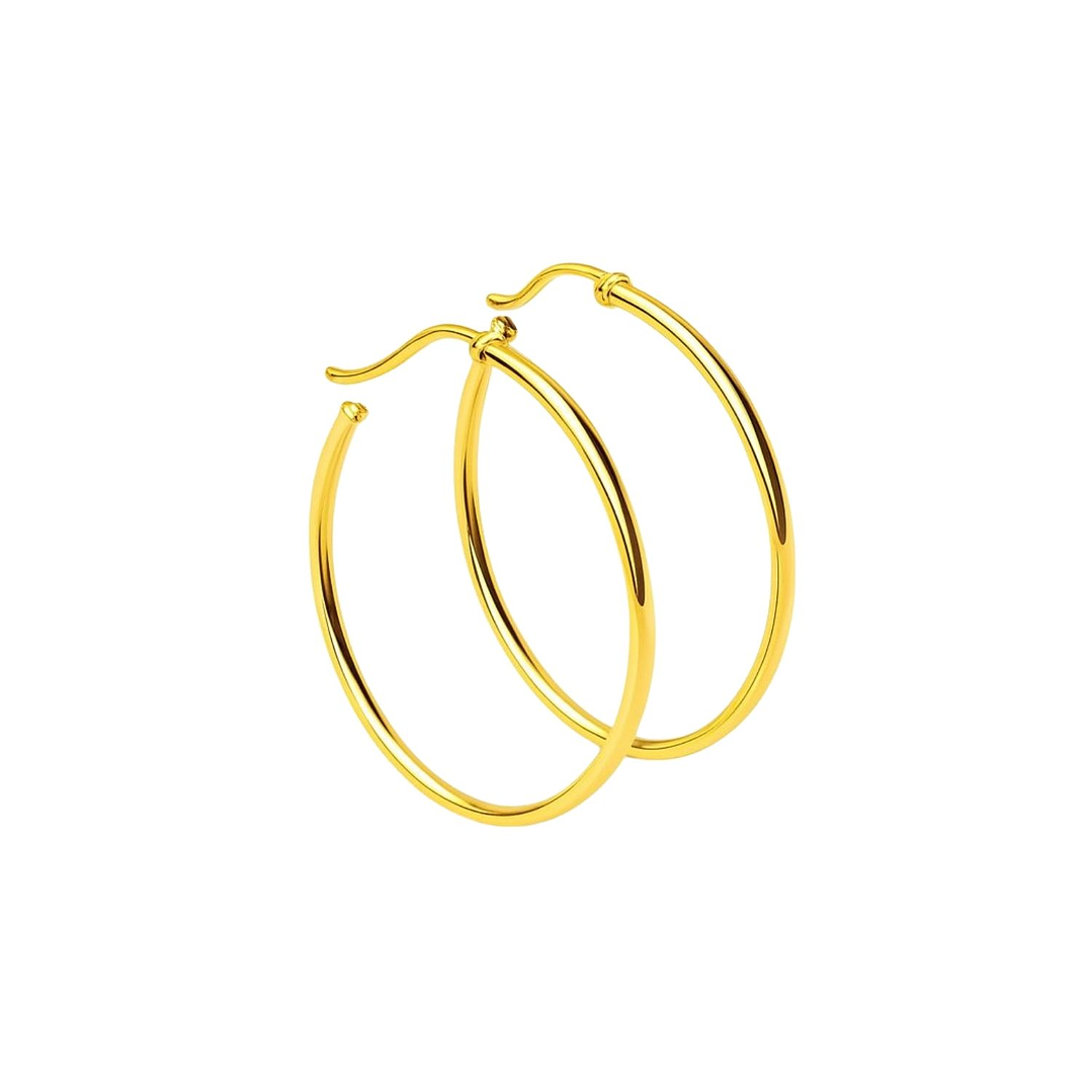 Aros Oro Amarillo 18kt Argollas Grandes 44MM 3