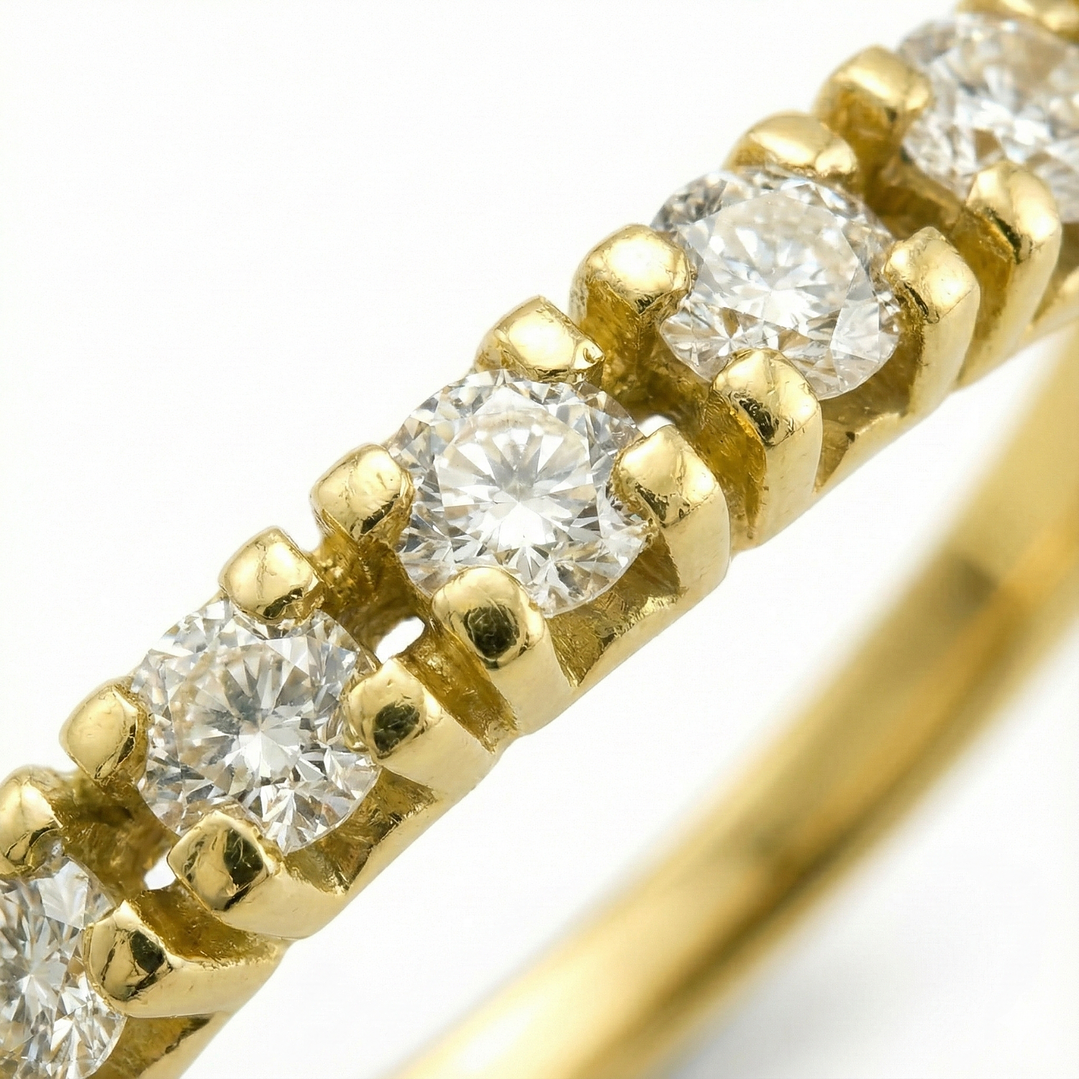 Anillo Oro 18kt Platino Cintillo Eternidad Circonitas 2