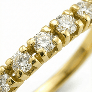 Anillo Oro 18kt Platino Cintillo Eternidad Circonitas