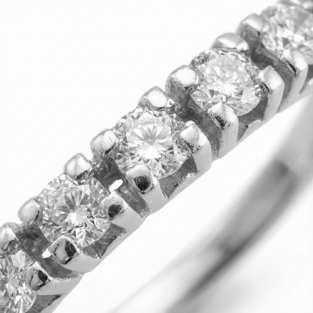 Anillo Oro 18kt Platino Cintillo Eternidad Circonitas 5