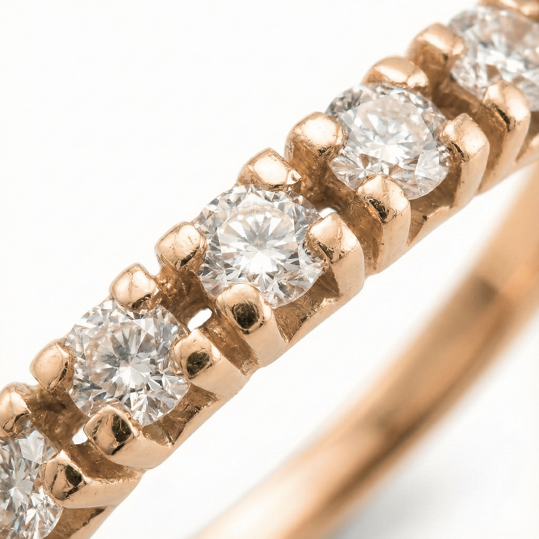 Anillo Oro 18kt Platino Cintillo Eternidad Circonitas 8