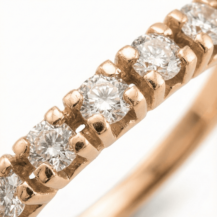 Anillo Oro 18kt Platino Cintillo Eternidad Circonitas 8