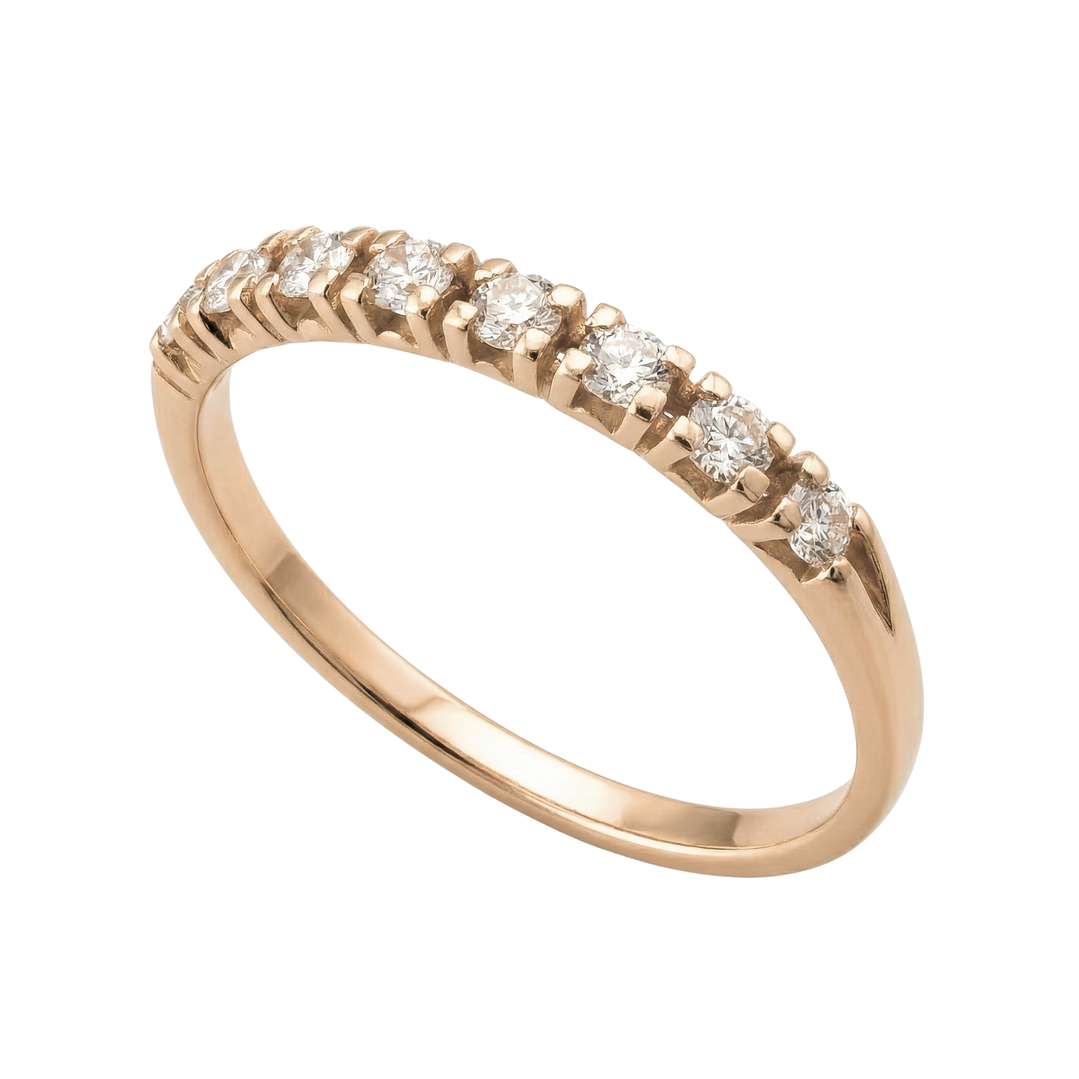 Anillo Oro 18kt Platino Cintillo Eternidad Circonitas 9