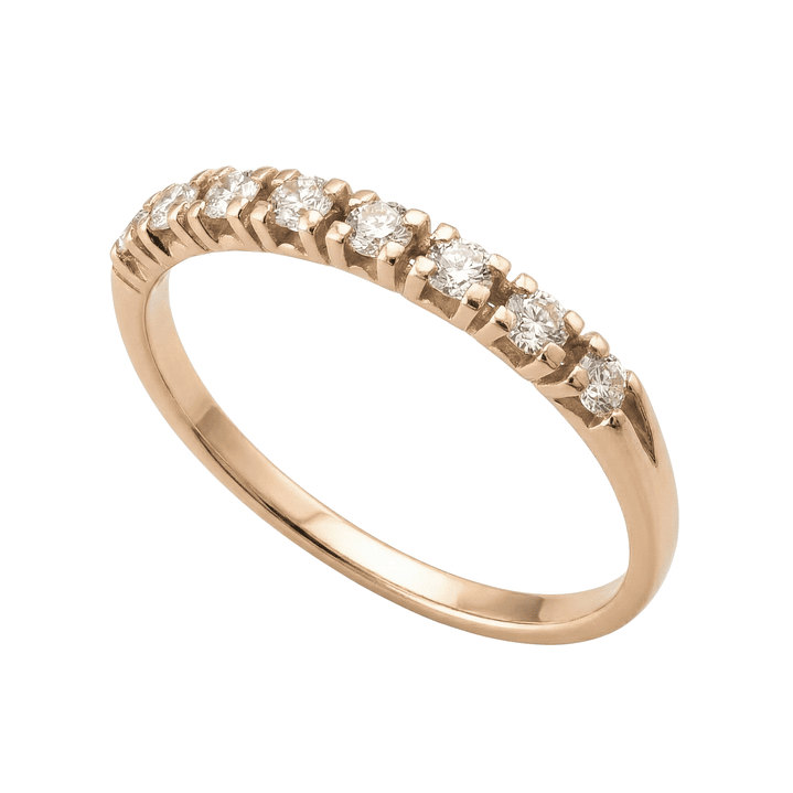 Anillo Oro 18kt Platino Cintillo Eternidad Circonitas 9