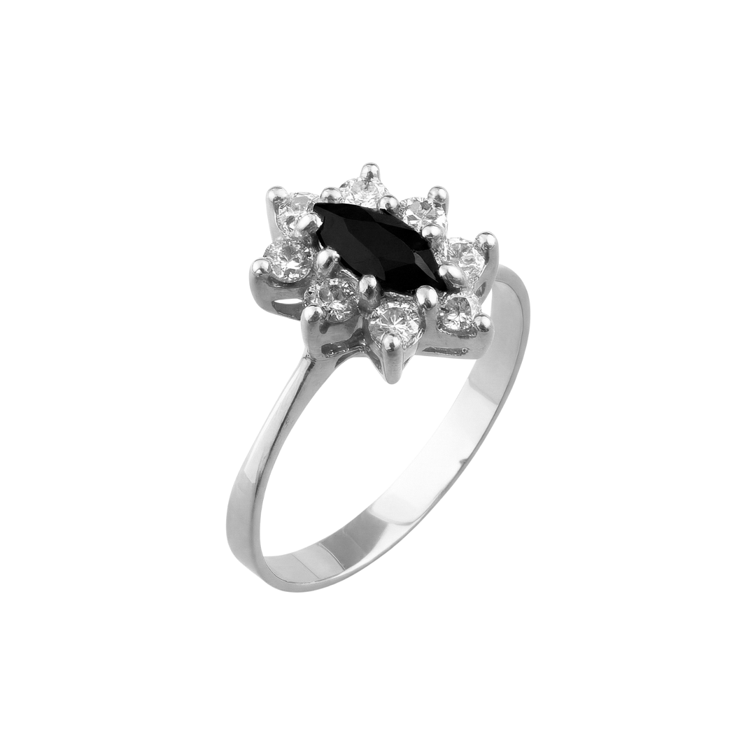 Anillo Oro 18kt Platino Roseta Marquise Circonitas 4