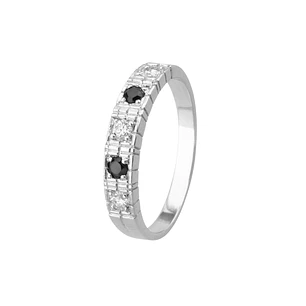 Anillo Oro 18kt /Platino Quintillo de Circonitas con Contraste