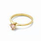 Anillo Oro 18kt Solitario Clásico Circonita Rosa - Miniatura 3