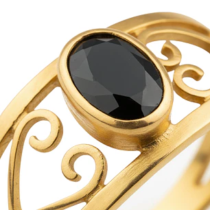 Anillo Oro 18kt Filigrana Oval Circonita