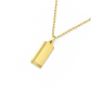 Colgante Oro Miel 18kt Placa Rectangular Borde Linea Doble - Miniatura 2