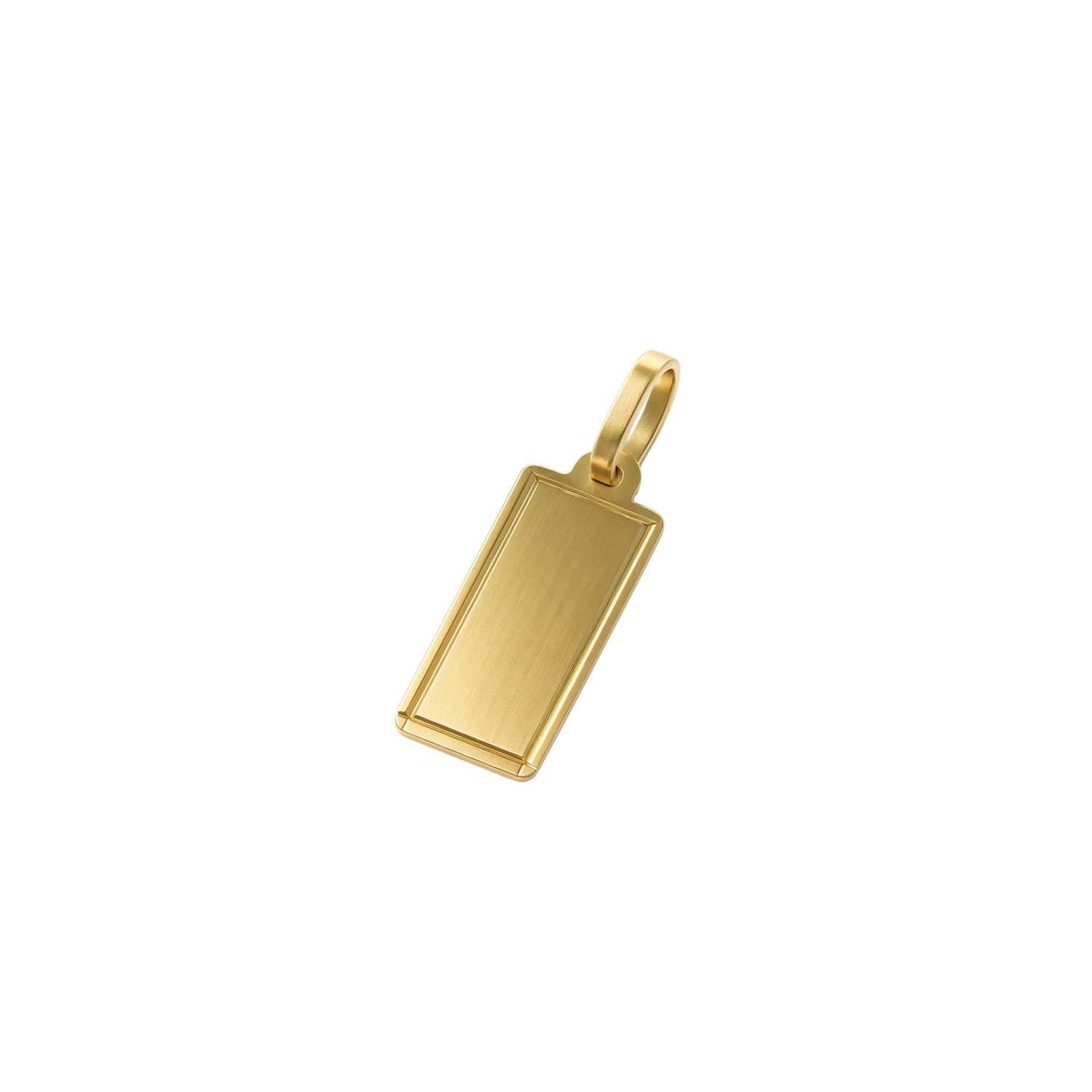 Colgante Oro Miel 18kt Placa Marco Lineal 3