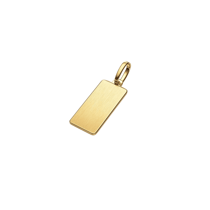 Colgante Oro Miel 18kt Placa Rectangular Lisa 1