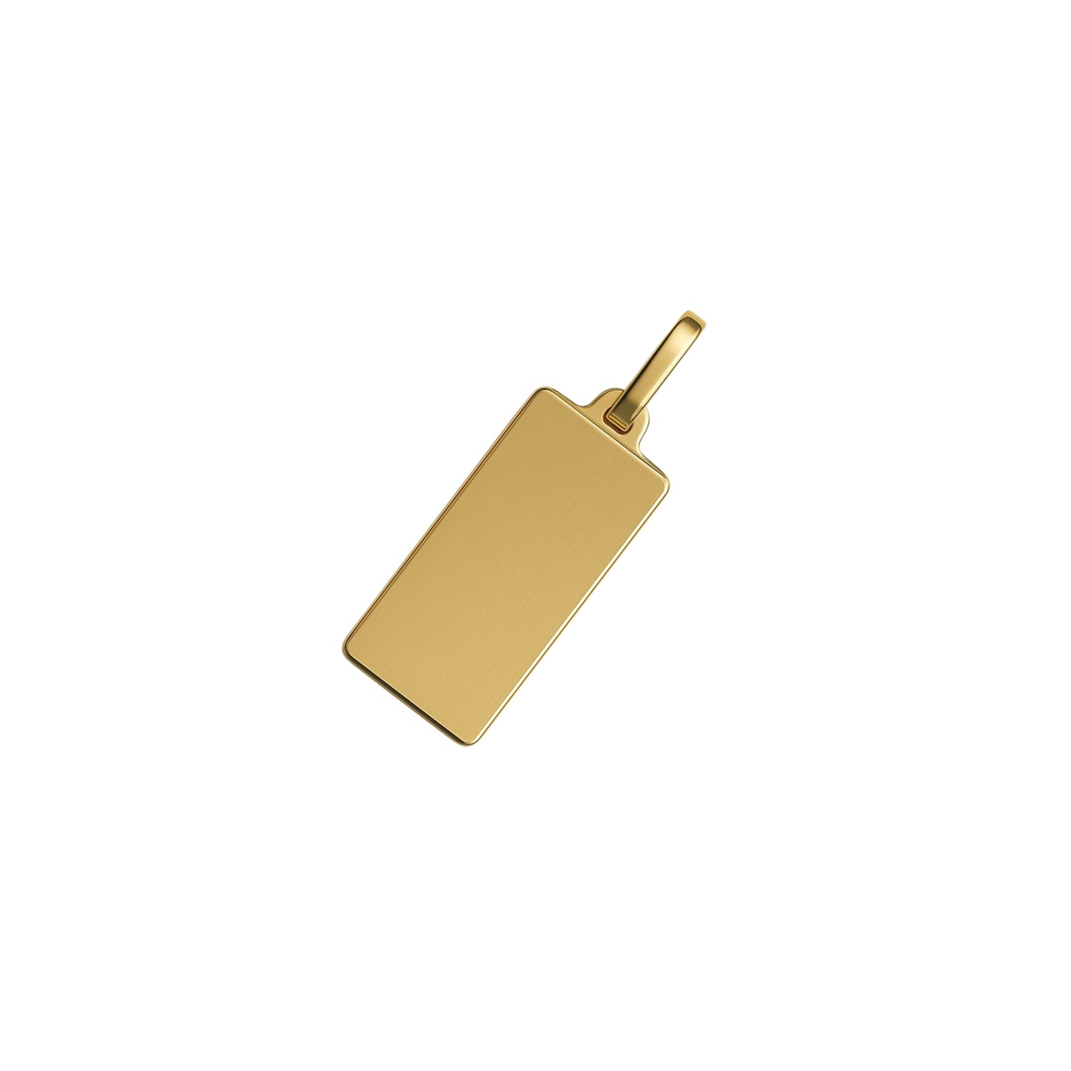 Colgante Oro Miel 18kt Placa Rectangular Lisa 3