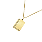 Colgante Oro Miel 18kt Placa Borde Linea Doble - Miniatura 2