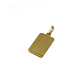 Colgante Oro Miel 18kt Placa Borde Linea Doble - Miniatura 3