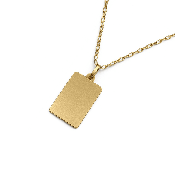 Colgante Oro Miel 18kt Placa Lisa 2