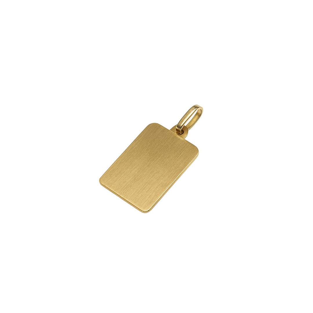 Colgante Oro Miel 18kt Placa Lisa 3