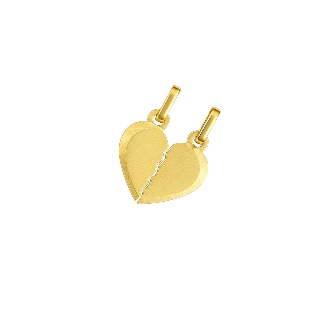 Colgante Oro Miel 18kt Placa Corazón Duo 1