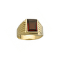 Anillo Oro 18kt Sello Rectangular Ranurado Circonita - Miniatura 3