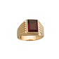 Anillo Oro 18kt Sello Rectangular Ranurado Circonita - Miniatura 9