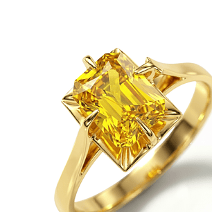 Anillo Oro 18kt Solitario Rectangular Circonita