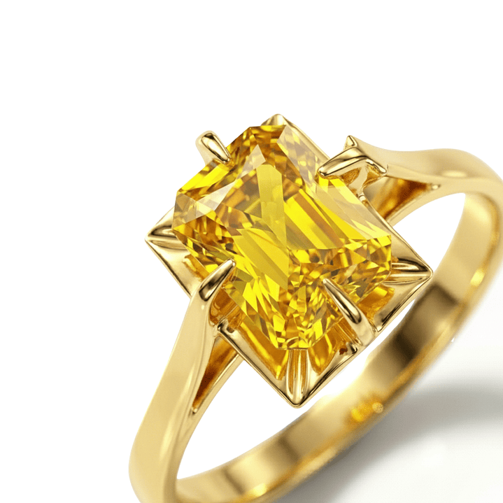 Anillo Oro 18kt Solitario Rectangular Circonita 2