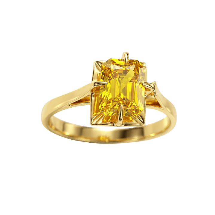 Anillo Oro 18kt Solitario Rectangular Circonita 3