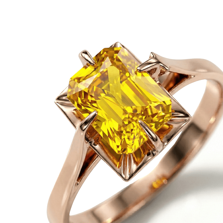 Anillo Oro 18kt Solitario Rectangular Circonita 8