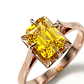 Anillo Oro 18kt Solitario Rectangular Circonita - Miniatura 8