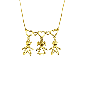 Collar Oro Amarillo 18kt Niña-Dos Niños