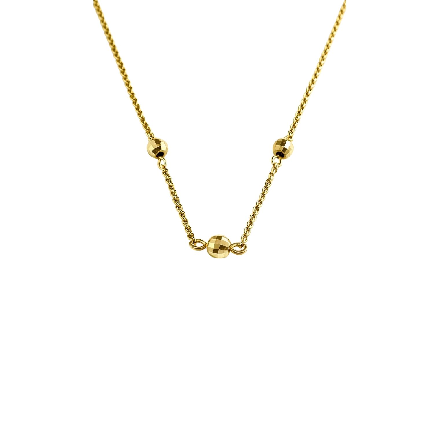 Collar Oro Amarillo 18kt Esferas Facetadas 3