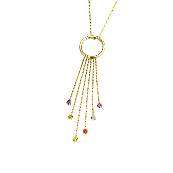 Collar Oro Amarillo 18kt Aurora Multicolor 2