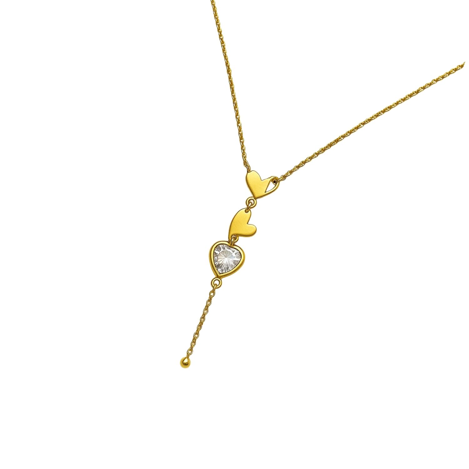 Collar Oro Amarillo 18kt Corazón Circonita 1