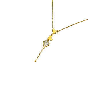 Collar Oro Amarillo 18kt Corazón Circonita