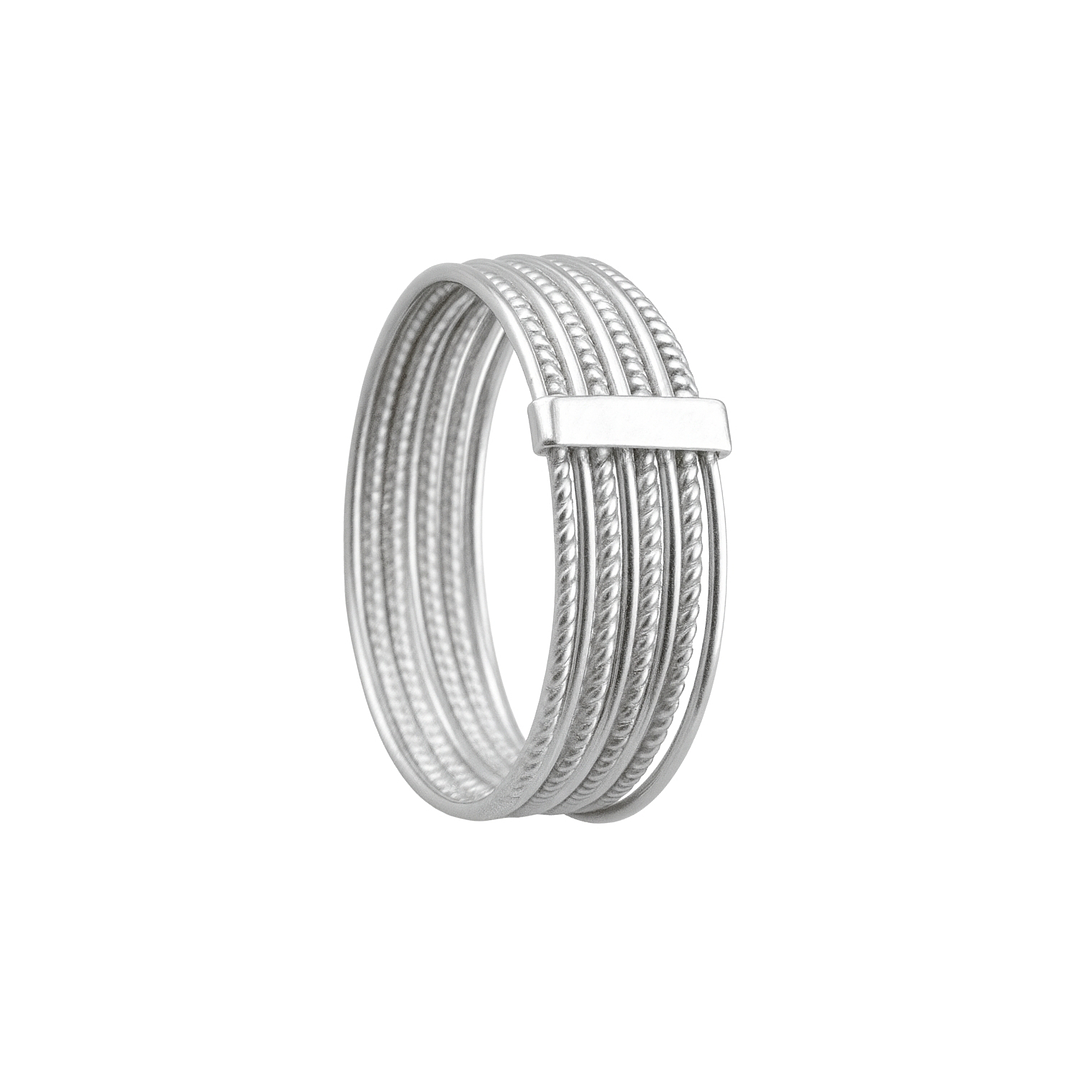 Anillo Oro 18kt Platino Semanario Barra 5