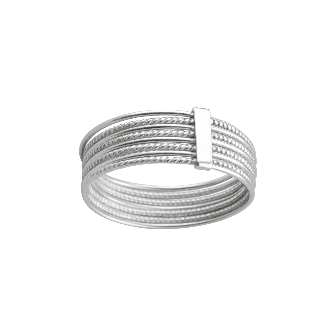 Anillo Oro 18kt Platino Semanario Barra 6