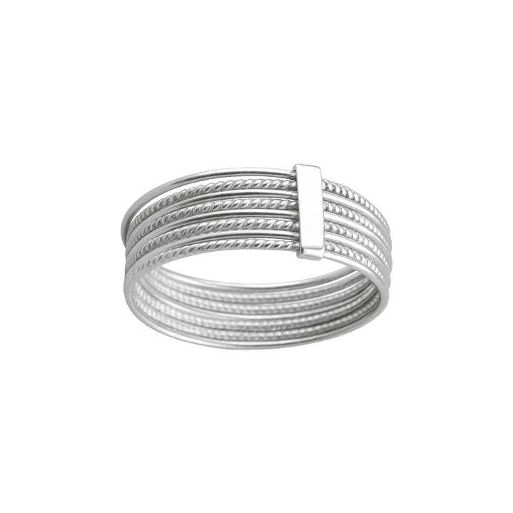 Anillo Oro 18kt Platino Semanario Barra 6