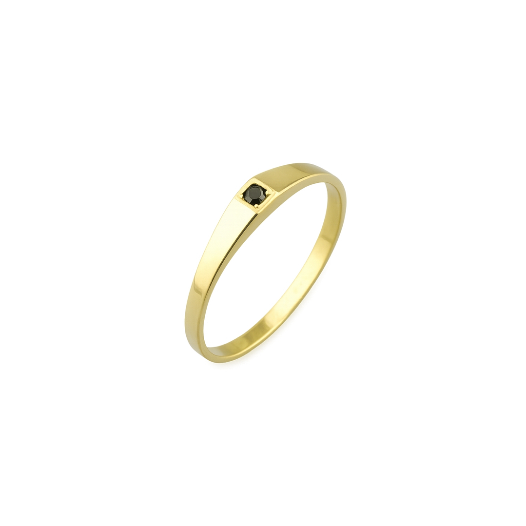 Anillo Oro 18kt Platino Minimalista Plano Circonita 1