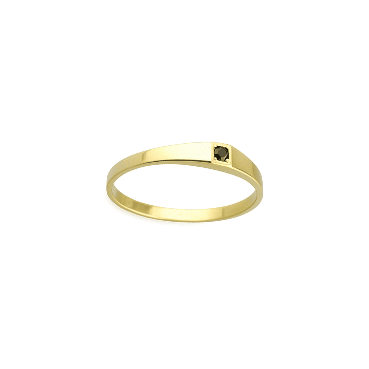 Anillo Oro 18kt Platino Minimalista Plano Circonita 3