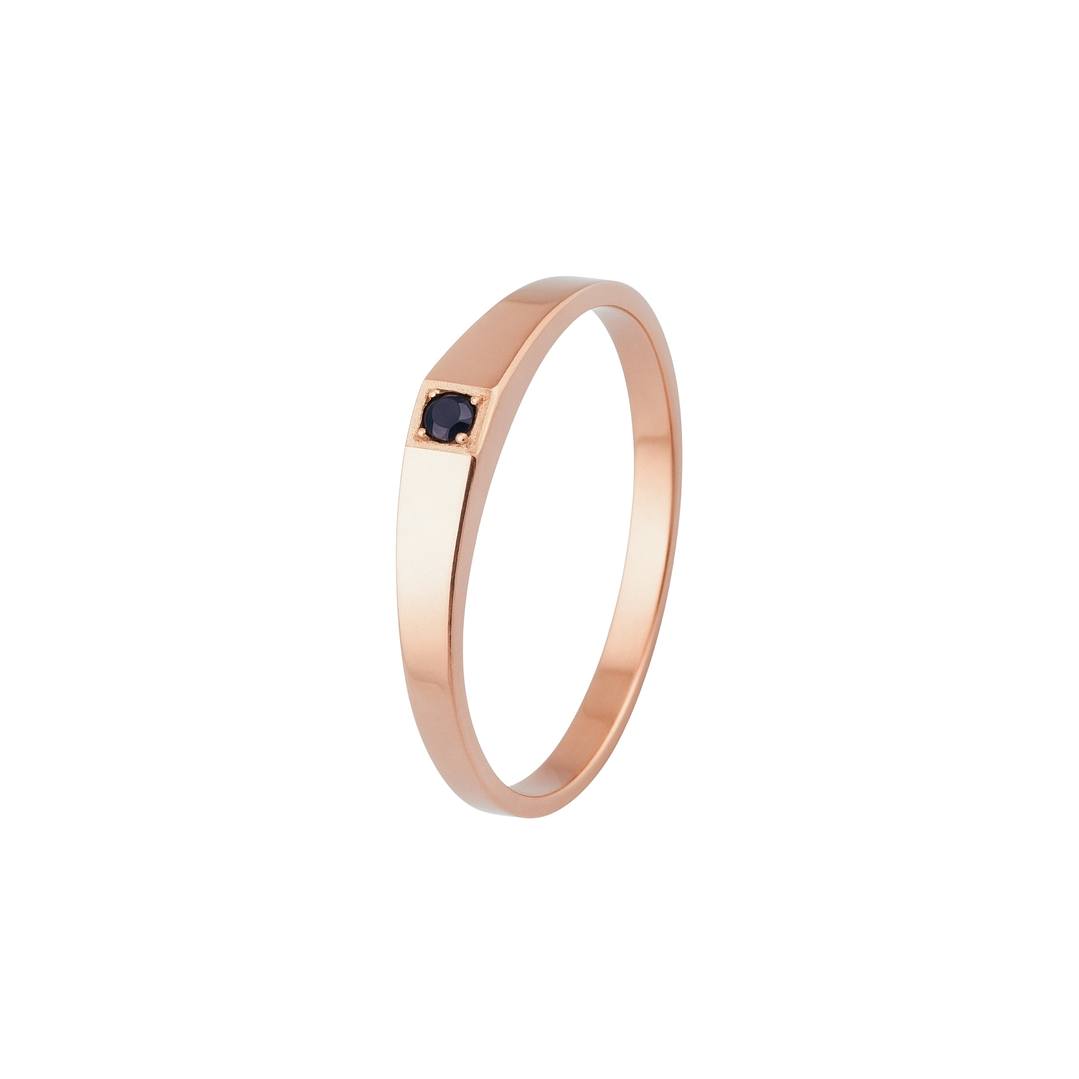 Anillo Oro 18kt Platino Minimalista Plano Circonita 4