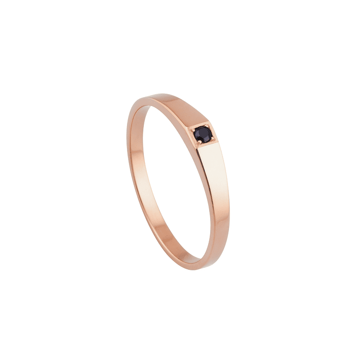 Anillo Oro 18kt Platino Minimalista Plano Circonita 5