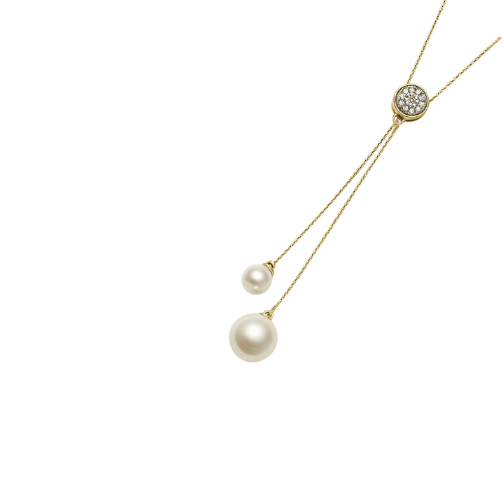 Collar Oro Amarillo 18kt Circonita- Perlas Colgantes 2