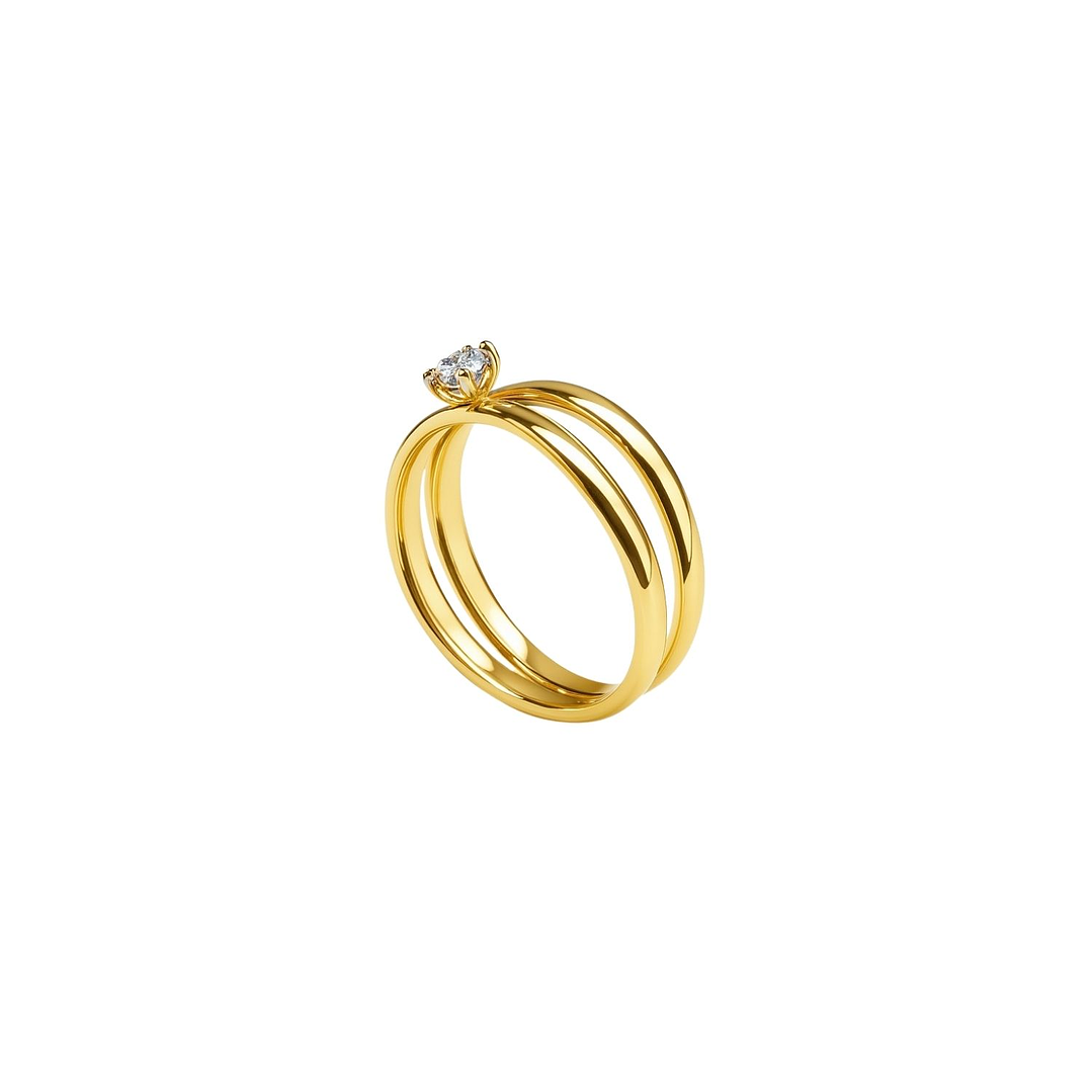Anillo Oro Amarillo 18kt Diamantes 6Pts 2