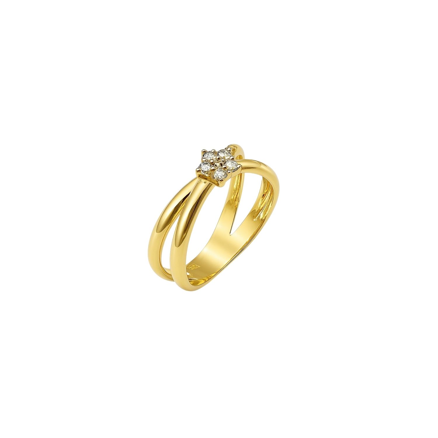 Anillo Oro Amarillo 18kt Diamantes 6Pts 3