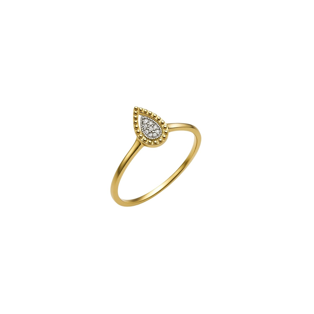 Anillo Oro Amarillo 18kt Diamantes 2,4Pts Gota 1
