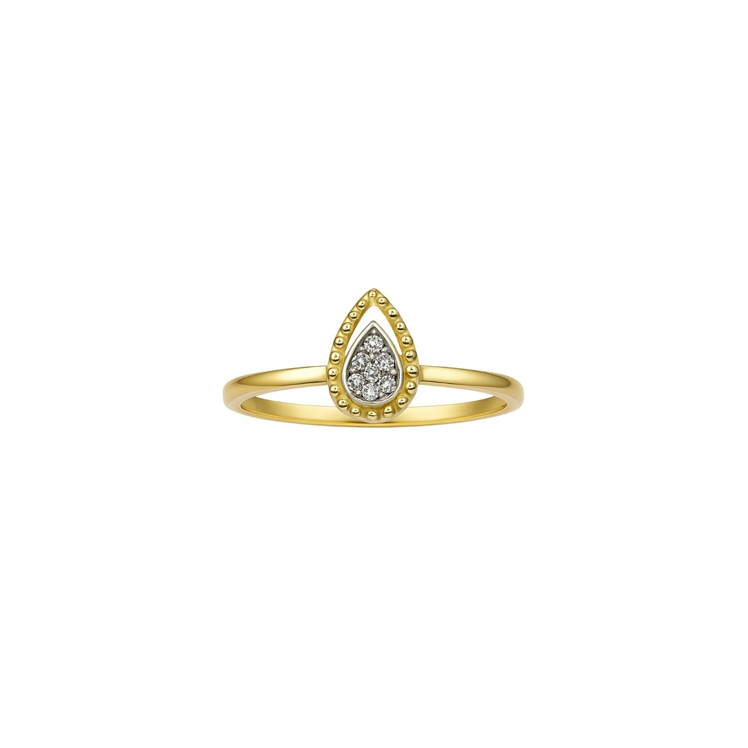 Anillo Oro Amarillo 18kt Diamantes 2,4Pts Gota 2