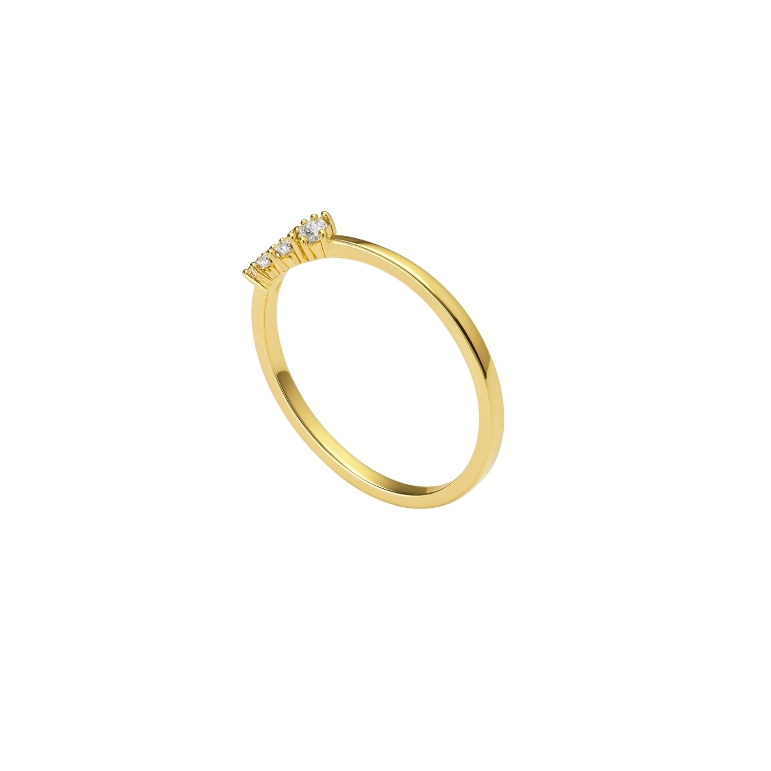 Anillo Oro Amarillo 18kt Diamantes 5 Ptos 3