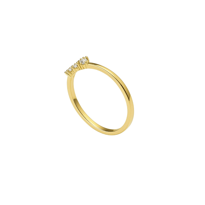 Anillo Oro Amarillo 18kt Diamantes 5 Ptos 3