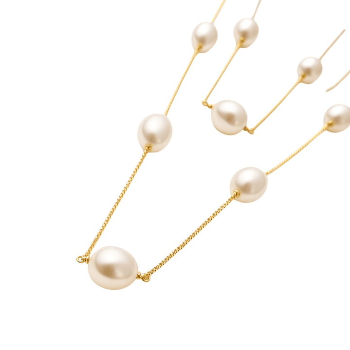 Collar Oro Amarillo 18kt Perlas 2