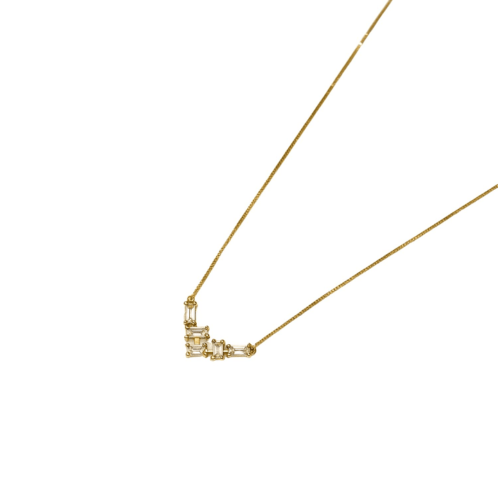 Collar Oro Amarillo 18kt Linea Circonita Baguette 2
