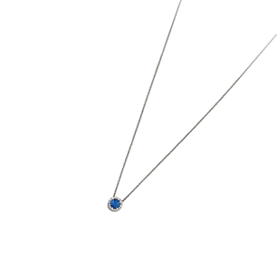 Collar Oro Blanco 18kt Zafiro 10Pts